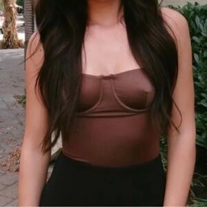 Edikted Brown Bodysuit